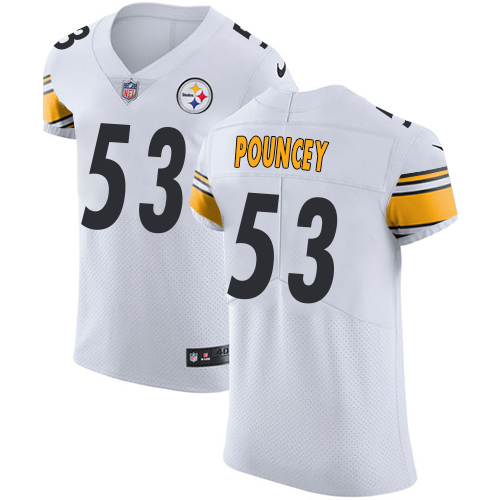 Nike Steelers #53 Maurkice Pouncey White Men's Stitched NFL Vapor Untouchable Elite Jersey - Click Image to Close